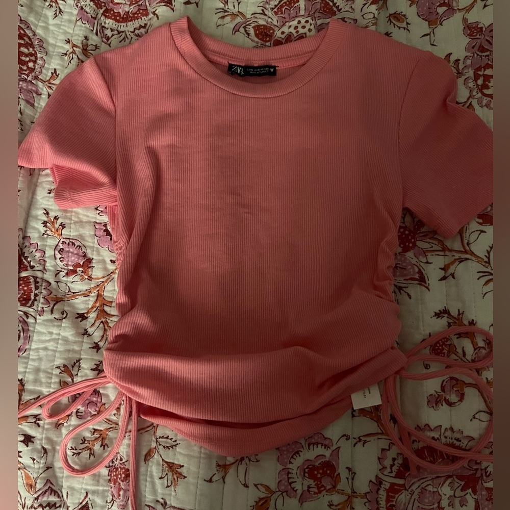 Zara top with scrunched sides